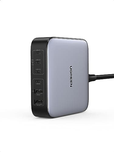 UGREEN USB C Charger Nexode 200W Plug 6 Ports GaN PD Desktop Power Adapter with 1m USB C Cable Compatible with MacBook Pro/Air M1, iPhone 15/14, iPad Pro, Pixel 8, Galaxy S24/S23, Tab A8/S8, etc