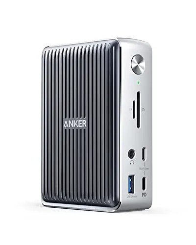 Anker 577 Thunderbolt Docking Station (13-in-1, Thunderbolt 3) for Thunderbolt Laptops, 85W Charging for Laptop, 18W Charging for Phones, 4K Dual Display, 10 Gbps USB-C Data, Ethernet, Audio, SD 4.0