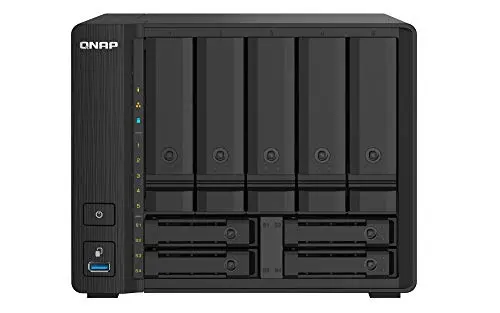 QNAP TS-932PX-4G 9 Bay (5 + 4) Desktop NAS Enclosure - 10GbE SFP+ and 2.5GbE Connectivity - 5 x 3.5-inch Drive Bays & 4 x 2.5-inch SATA Drive Bays