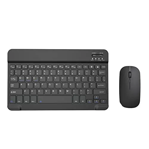 Wireless Bluetooth Keyboard and Mouse Combos, 10'' Ultra Slim Wireless Keyboard Mouse Set, Portable Rechargeable Keyboard for iOS (Phone/ I-Pad), Android Tablets, Windows