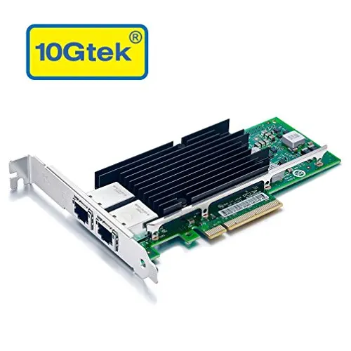 10Gtek® 10GbE PCIE Network Card for Intel X540-T2 - X540 Chip, Dual RJ45 Ports, 10Gbit PCI Express x8 LAN Adapter, 10Gb NIC for Windows Server, Win8, 10, Linux, 3-Year Warranty